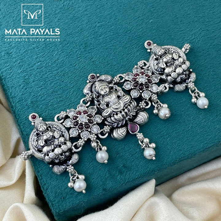 Attractive Oxidised Lakshmi Choker