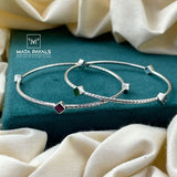 Cut Stone Oxidised Bangle