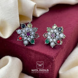 Precious Oxidised Stud