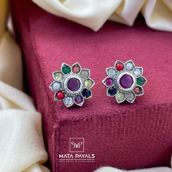Floral Navaratna Stud
