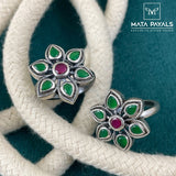 Green Floral Toe Ring