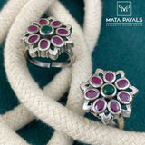 Oxidised Pink Toe Ring