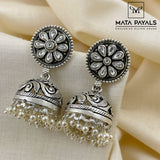 Oxidised Moissanite Jumka