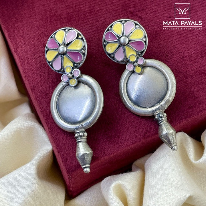 Oxidised Enamel Chandbali
