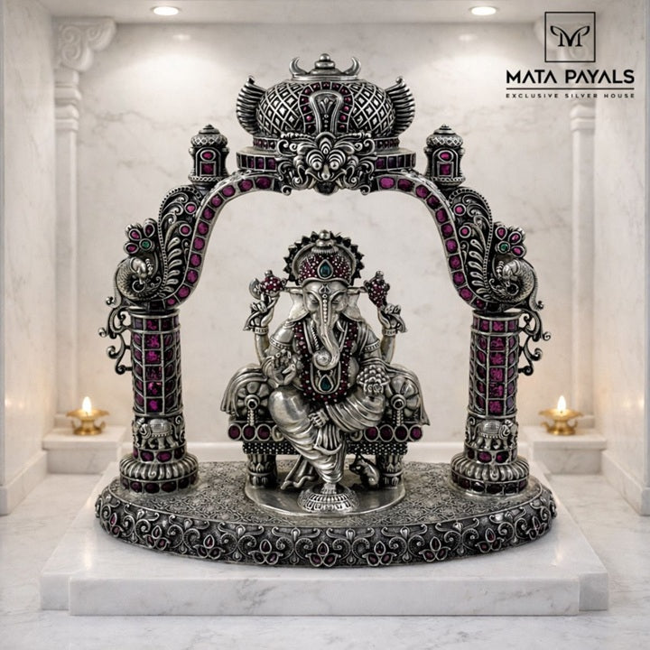 Ganesha Oxidised Idol