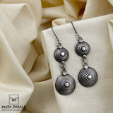 Sphere Carved Oxidised Earring