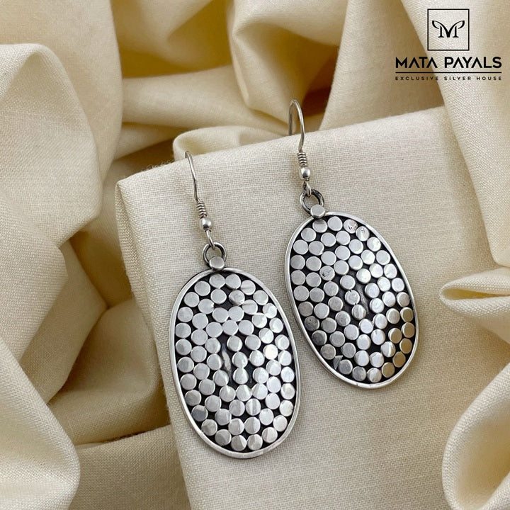 Twinkling Stamped Oxidised Earring
