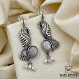 Astonishing Parrot Silver Oxidised Earing