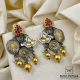Dual Tone Silver Chandbali