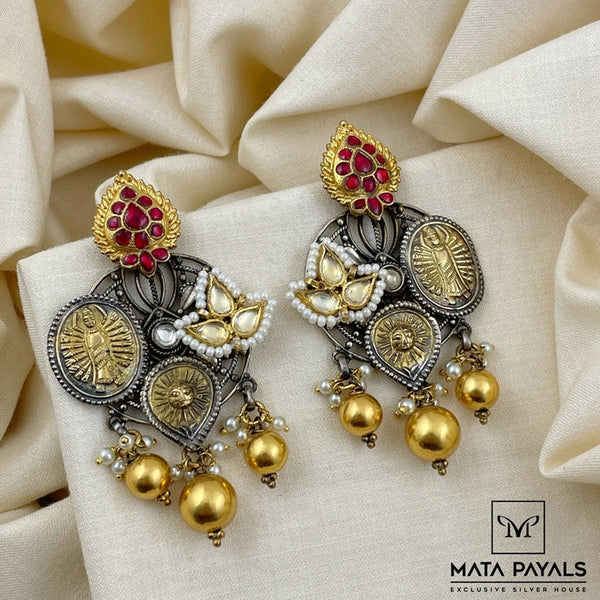 Dual Tone Silver Chandbali