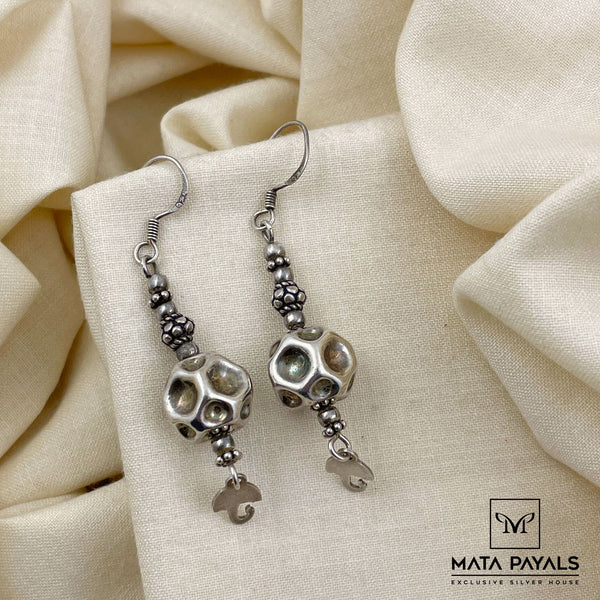 Enticing Oxidised Silver Earring