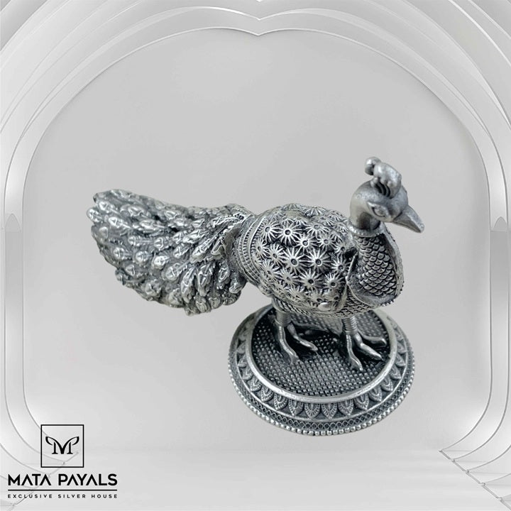 Oxidised Peacock Idol