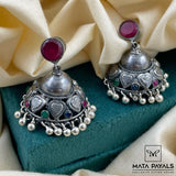 Colourful Oxidised Jumka