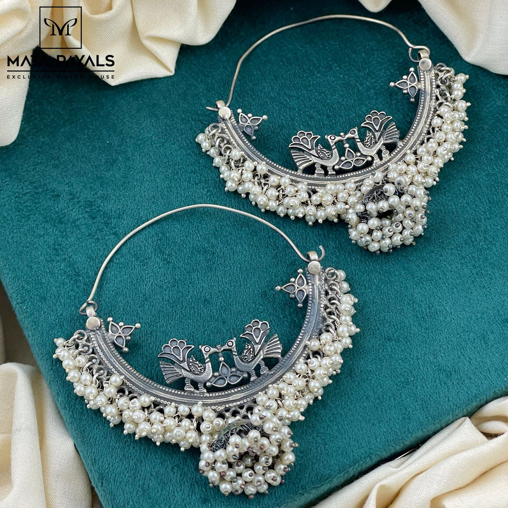 Royal Peacock Oxidised Jumka