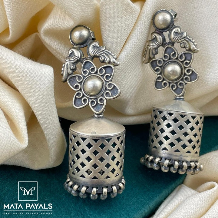 Artistic Antique Oxidised Jumka