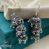 Exclusive Silver Oxidised Jumka