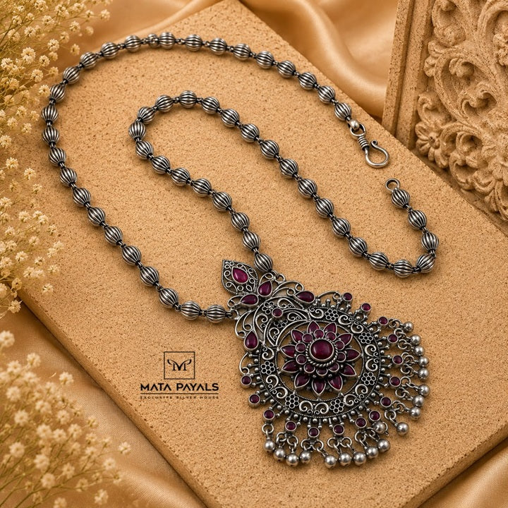 Alluring Oxidised Floral Long Hara