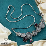 Simple Engraved Oxidised Necklace