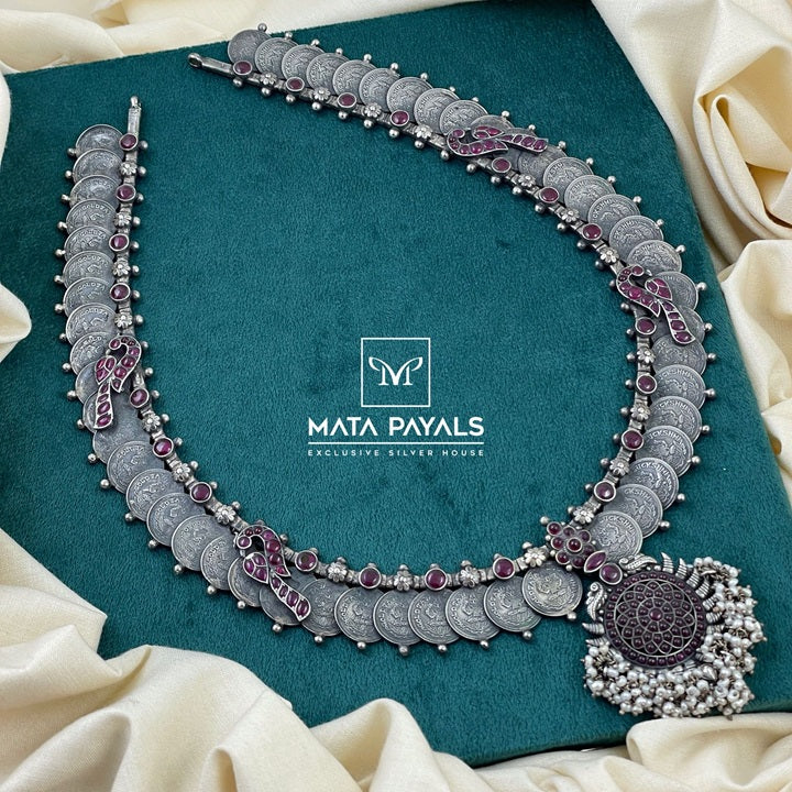 Kemp Mayur Kasu Oxidised Long Hara