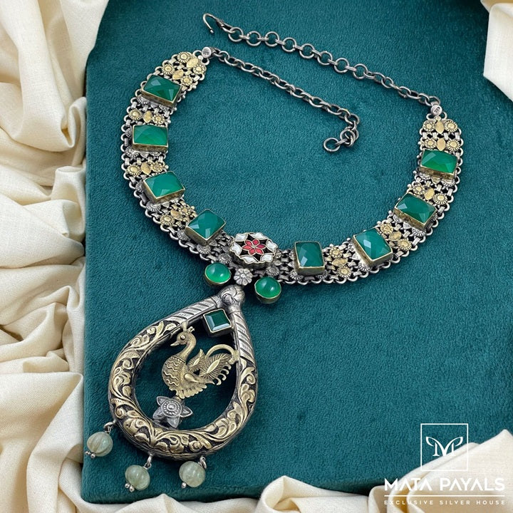 Peacock Dual Plated Necklace