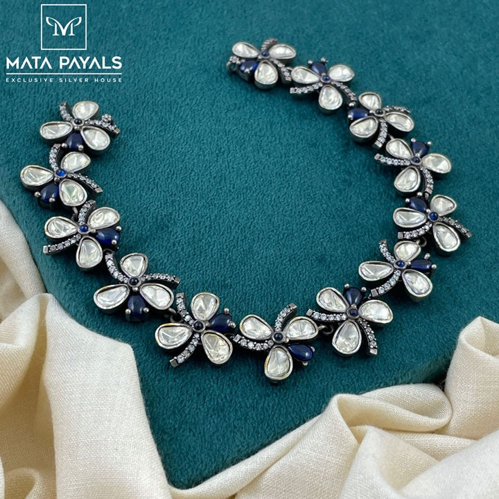 Pretty Blue Moissanite Necklace