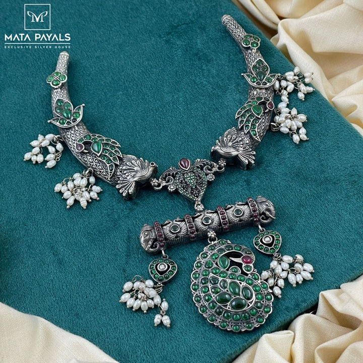 Mesmerizing Birdie Oxidised Necklace