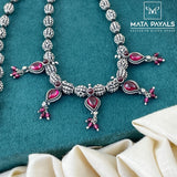 Antique Designed Oxidised Silver Necklace