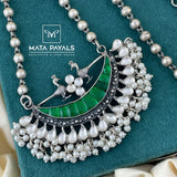 Charming Mayuri Kundan Oxidised Hara