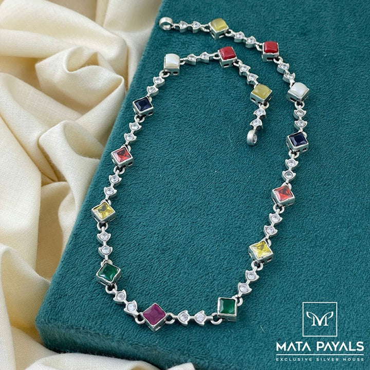 Oxidised Navarathna Necklace