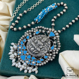 Mesmeric Devi Lakshmi Nakshi Oxidised Necklace