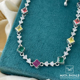 Oxidised Navarathna Necklace