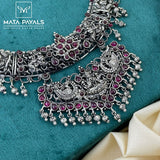 Mesmeric Devi Lakshmi Oxidised Necklace