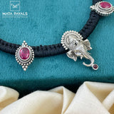 Shri Ganesha Oxidised Thread Choker