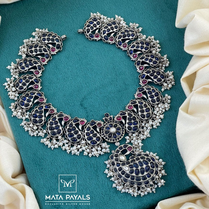 Classic Blue Peacock Necklace