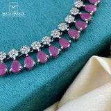 Mesmerizing Sequential Purple & White Oxidised Necklace