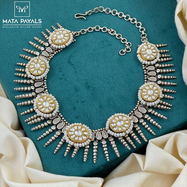 Dual Plated Floral Necklace