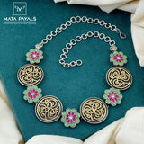 Tribal Two Tone Kundan Silver Necklace