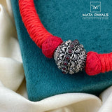 Elegant Oxidised Beaded Red Thread Choker