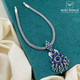 Oxidised Navy Blue Necklace