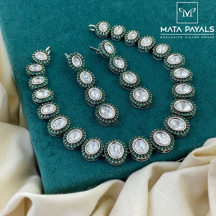 Gleaming Dual Tone Necklace Set