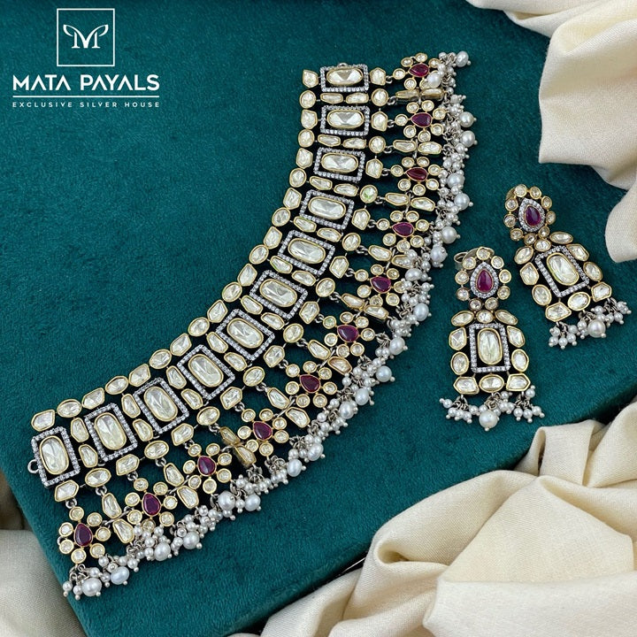 Show Stopper Dual Tone Moissanite Choker Set