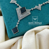 Attractive Marcasite Oxidised Necklace Set