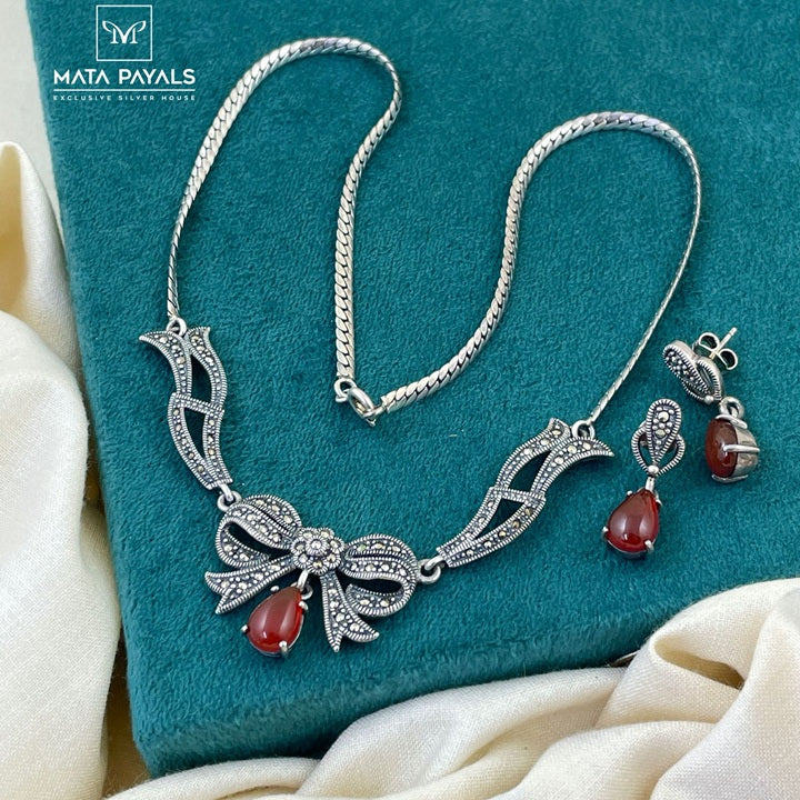 Spellbound Marcasite Oxidised Necklace Set