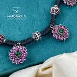 Mandala Beaded Oxidised Thread Necklace