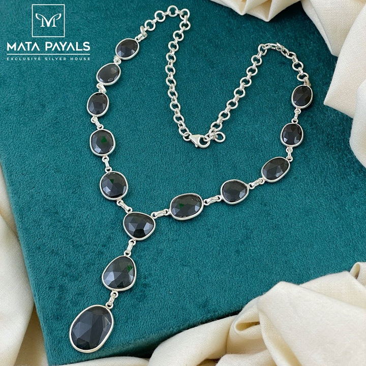Smokey Topaz Silver Necklace