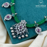 Elegance Mango Oxidised Thread Necklace