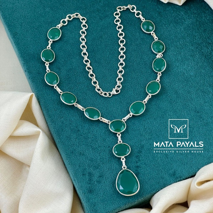 Greeny Unique Silver Necklace