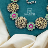 Tribal Two Tone Kundan Silver Necklace