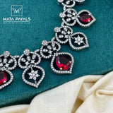 Majestic Red Silver Necklace