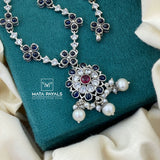 Oxidised Navy Blue Necklace